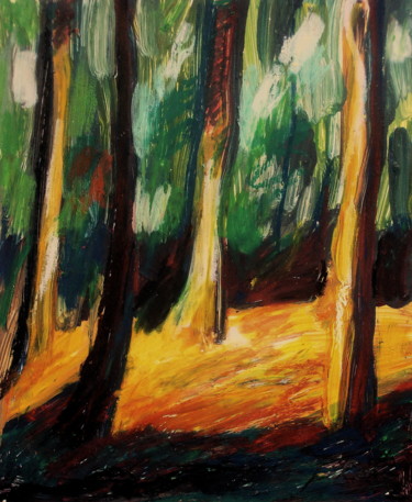 Malerei mit dem Titel "In the forest 3, 20…" von Nathalia Chipilova, Original-Kunstwerk, Acryl