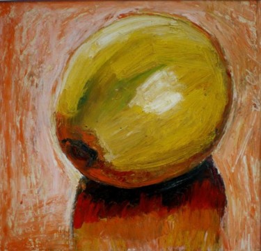Peinture intitulée "Pomme jaune 2" par Atelier N N . Art Store By Nat, Œuvre d'art originale, Acrylique