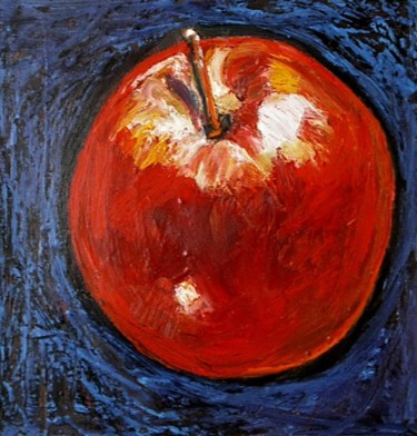 Peinture intitulée "Pomme rouge 1" par Atelier N N . Art Store By Nat, Œuvre d'art originale, Acrylique