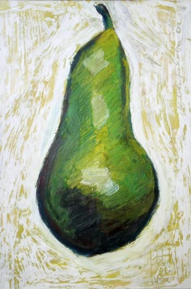 Peinture intitulée "Poire verte" par Atelier N N . Art Store By Nat, Œuvre d'art originale, Acrylique