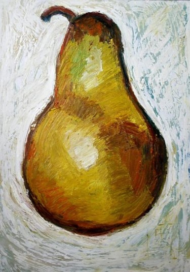 Peinture intitulée "Poire jaune 1" par Atelier N N . Art Store By Nat, Œuvre d'art originale, Acrylique