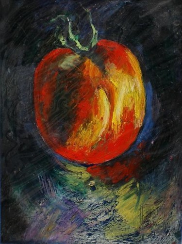 Painting titled "Tomate" by Atelier N N . Art Store By Nat, Original Artwork, Gouache