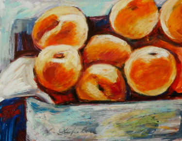 Peinture intitulée "Abricots 2" par Atelier N N . Art Store By Nat, Œuvre d'art originale, Acrylique