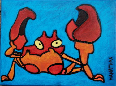 Painting titled "Crabe" by Atelier N N . Art Store By Nat, Original Artwork, Acrylic
