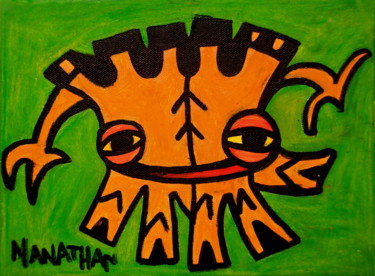 Painting titled "Mini Monstre" by Atelier N N . Art Store By Nat, Original Artwork, Acrylic