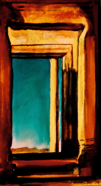 Painting titled "Porte de desert" by Nathalia Chipilova, Original Artwork, Watercolor