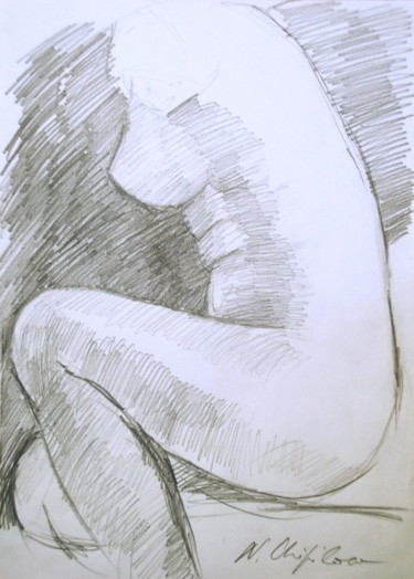 Drawing titled "Etude de nu, Venus 1" by Atelier N N . Art Store By Nat, Original Artwork, Graphite
