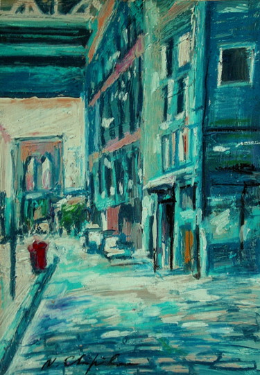 Painting titled "American town" by Atelier N N . Art Store By Nat, Original Artwork, Acrylic