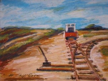 Malarstwo zatytułowany „Rail road” autorstwa Atelier N N . Art Store By Nat, Oryginalna praca, Akryl