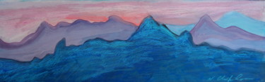 Painting titled "Alpes" by Atelier N N . Art Store By Nat, Original Artwork, Gouache