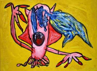 Painting titled "Monster tears" by Atelier N N . Art Store By Nat, Original Artwork, Oil Mounted on Wood Stretcher frame