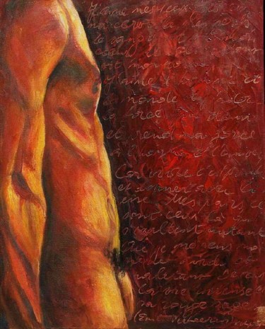 Pintura titulada "Elément enflammé, n…" por Atelier N N . Art Store By Nat, Obra de arte original, Oleo