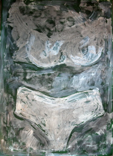 Pintura intitulada "Green underwear" por Atelier N N . Art Store By Nat, Obras de arte originais, Acrílico