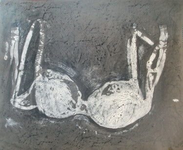 Картина под названием "Gray bra" - Atelier N N . Art Store By Nat, Подлинное произведение искусства, Акрил