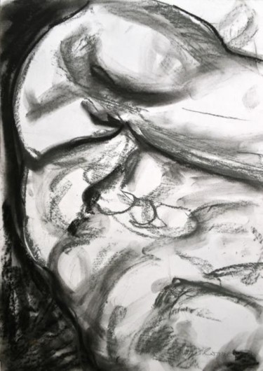 Dessin intitulée "Etude de nu masculin" par Atelier N N . Art Store By Nat, Œuvre d'art originale, Fusain