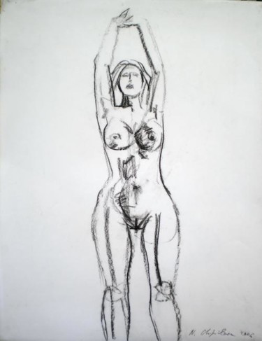 Dessin intitulée "Etude de nu debout" par Atelier N N . Art Store By Nat, Œuvre d'art originale, Autre