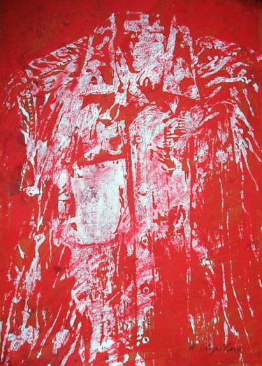 Painting titled "Chemise rouge" by Atelier N N . Art Store By Nat, Original Artwork, Acrylic