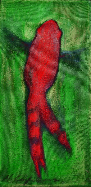 Painting titled "Poisson rouge" by Atelier N N . Art Store By Nat, Original Artwork, Acrylic