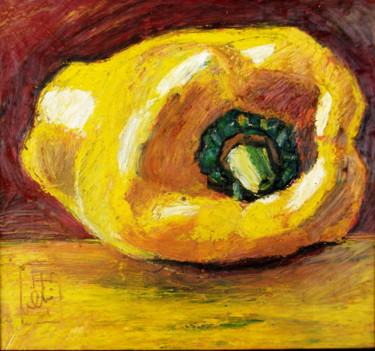 Peinture intitulée "Poivron jaune" par Atelier N N . Art Store By Nat, Œuvre d'art originale, Acrylique
