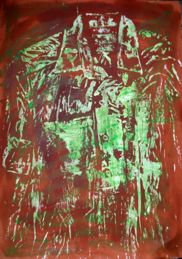 Pintura titulada "Chemise verte" por Atelier N N . Art Store By Nat, Obra de arte original, Acrílico