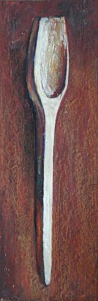 Schilderij getiteld "Wood spoon" door Atelier N N . Art Store By Nat, Origineel Kunstwerk, Olie