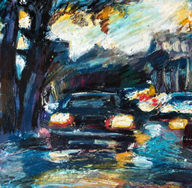 Malarstwo zatytułowany „Champs Elysées” autorstwa Atelier N N . Art Store By Nat, Oryginalna praca, Olej