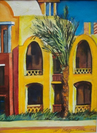 Painting titled "Tunisie" by Atelier N N . Art Store By Nat, Original Artwork, Watercolor