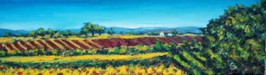 Painting titled "Paysage de Provence" by Atelier N N . Art Store By Nat, Original Artwork, Oil