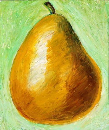 Painting titled "Poire jaune" by Nathalia Chipilova, Original Artwork, Acrylic