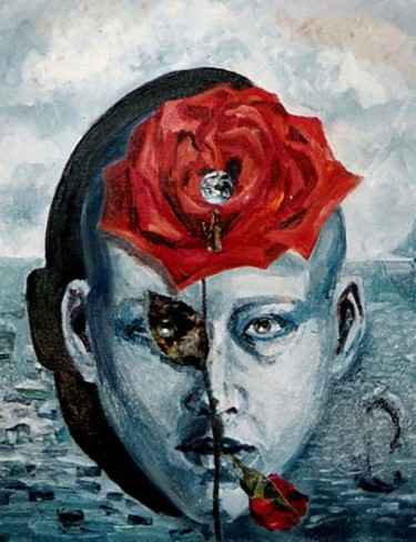 Pintura titulada "Blue portrait" por Nathalia Chipilova, Obra de arte original, Oleo
