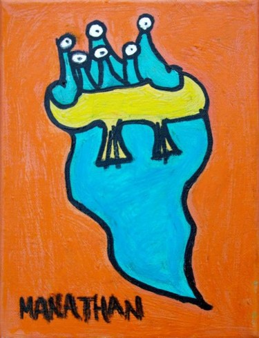 Peinture intitulée "Mini monstre" par Atelier N N . Art Store By Nat, Œuvre d'art originale, Huile