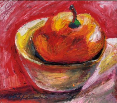 Painting titled "Piment jaune" by Nathalia Chipilova, Original Artwork, Acrylic