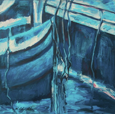 Pittura intitolato "Coques bleues" da Atelier N N . Art Store By Nat, Opera d'arte originale, Acrilico Montato su Telaio per…