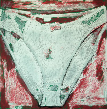 Painting titled "Christmas panties" by Atelier N N . Art Store By Nat, Original Artwork, Acrylic