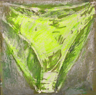 Painting titled "Fluo Yellow Panties" by Atelier N N . Art Store By Nat, Original Artwork, Acrylic