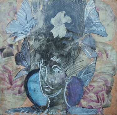 Collages titled "Marie Antoinette" by Nathalia Chipilova, Original Artwork, Collages Mounted on Wood Stretcher frame