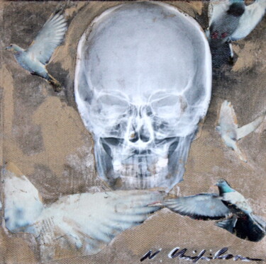 Collages titulada "War and peace" por Nathalia Chipilova, Obra de arte original, Acrílico Montado en Bastidor de camilla de…