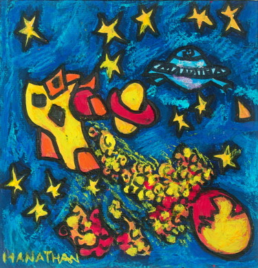 Painting titled "Space" by Atelier N N . Art Store By Nat, Original Artwork, Acrylic