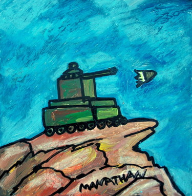 Tekening getiteld "Tank" door Nathalia Chipilova, Origineel Kunstwerk, Acryl