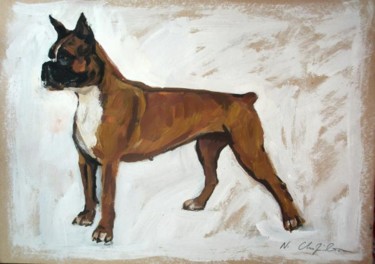 Painting titled "Boxer" by Atelier N N . Art Store By Nat, Original Artwork, Acrylic