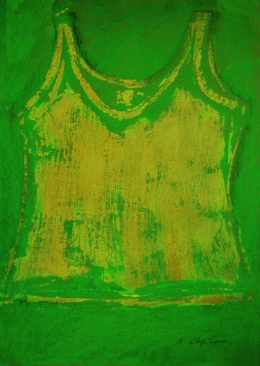 Картина под названием "Green gold undershi…" - Atelier N N . Art Store By Nat, Подлинное произведение искусства, Масло
