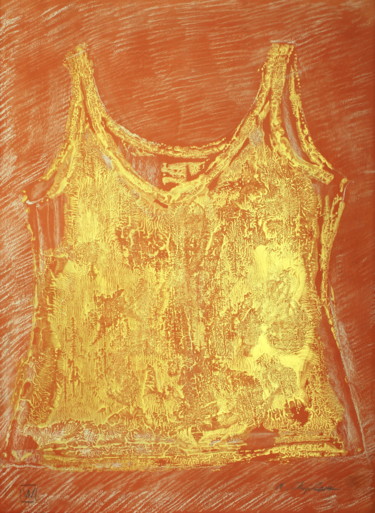 Pittura intitolato "Orange gold undersh…" da Atelier N N . Art Store By Nat, Opera d'arte originale, Acrilico