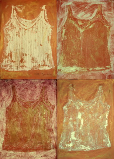 Painting titled "Mix undershirts x4.…" by Atelier N N . Art Store By Nat, Original Artwork, Acrylic