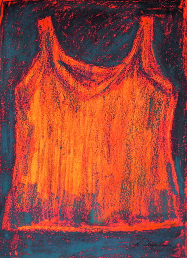 Pittura intitolato "Red gold undershirt…" da Atelier N N . Art Store By Nat, Opera d'arte originale, Acrilico