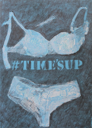 Картина под названием "#Time'sUp" - Atelier N N . Art Store By Nat, Подлинное произведение искусства, Акрил