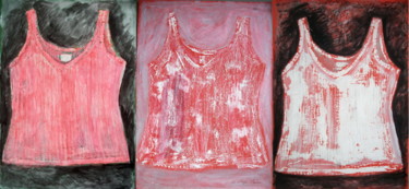 Ζωγραφική με τίτλο "Pink undershirts tr…" από Atelier N N . Art Store By Nat, Αυθεντικά έργα τέχνης, Ακρυλικό