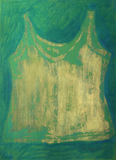Painting titled "Green gold undershi…" by Atelier N N . Art Store By Nat, Original Artwork, Acrylic