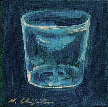 Painting titled "Verre d'eau 93" by Atelier N N . Art Store By Nat, Original Artwork, Acrylic