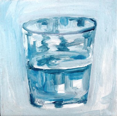 Malerei mit dem Titel "Verre d'eau 21" von Atelier N N . Art Store By Nat, Original-Kunstwerk, Öl