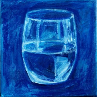 Painting titled "Verre d'eau 11" by Atelier N N . Art Store By Nat, Original Artwork, Oil